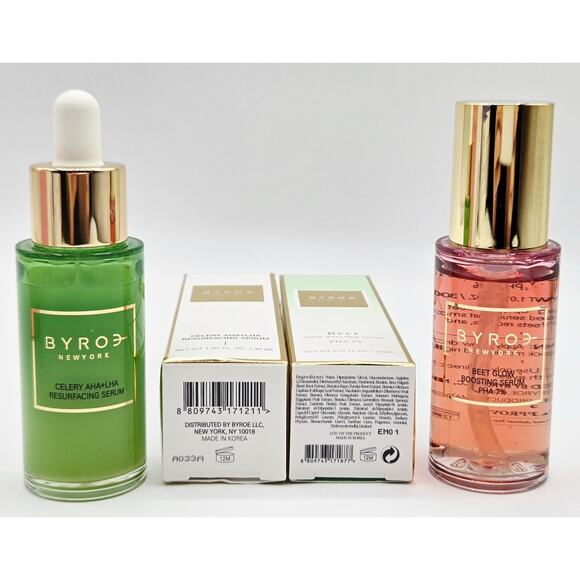 BYROE New York Celery AHA + LHA Resurfacing & Beet Glow Boosting Serum 1 oz ea - Picture 5 of 5
